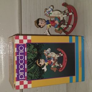 Vintage 1994 Enesco Treasury Of Christmas Ornament Pinocchio Holiday Toy Ride